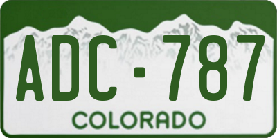 CO license plate ADC787