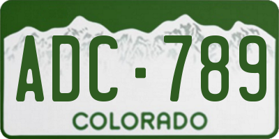 CO license plate ADC789