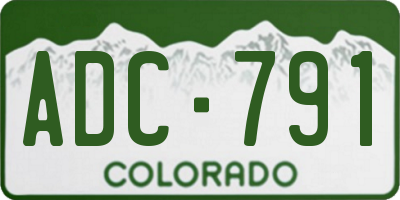 CO license plate ADC791
