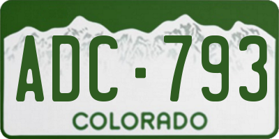 CO license plate ADC793