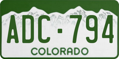 CO license plate ADC794
