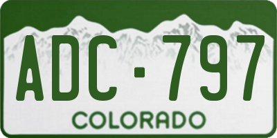 CO license plate ADC797