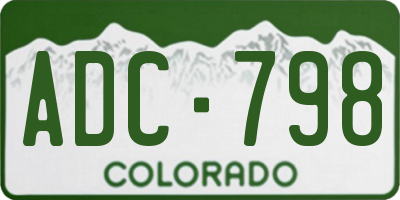 CO license plate ADC798
