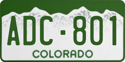 CO license plate ADC801