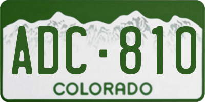 CO license plate ADC810