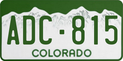 CO license plate ADC815