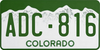 CO license plate ADC816