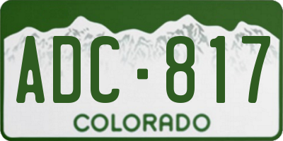 CO license plate ADC817