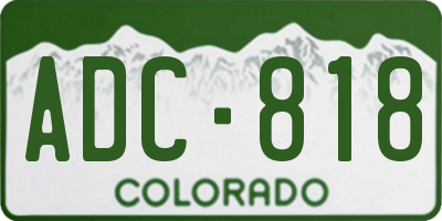 CO license plate ADC818