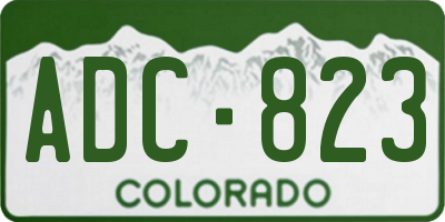 CO license plate ADC823