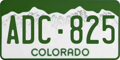 CO license plate ADC825