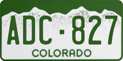 CO license plate ADC827