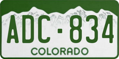 CO license plate ADC834