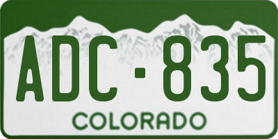 CO license plate ADC835