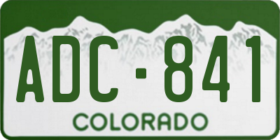 CO license plate ADC841
