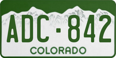CO license plate ADC842