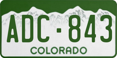 CO license plate ADC843