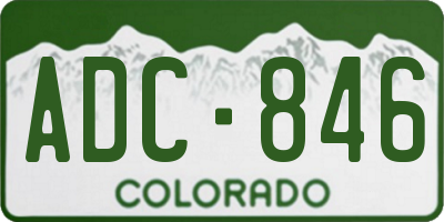 CO license plate ADC846