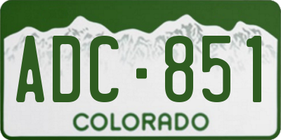CO license plate ADC851