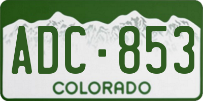 CO license plate ADC853