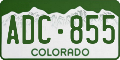 CO license plate ADC855