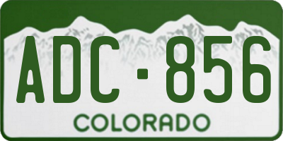 CO license plate ADC856
