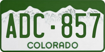 CO license plate ADC857