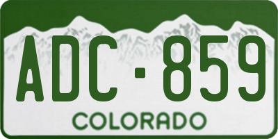 CO license plate ADC859