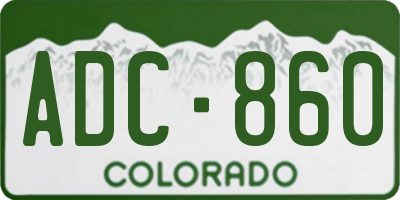CO license plate ADC860