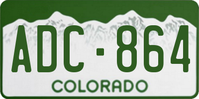 CO license plate ADC864