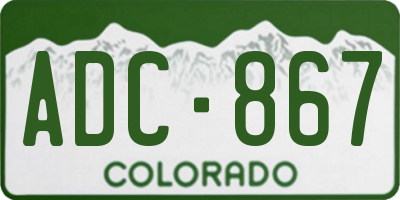 CO license plate ADC867