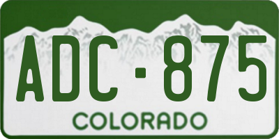 CO license plate ADC875