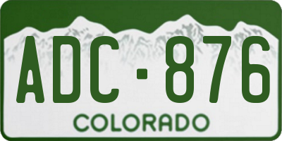CO license plate ADC876