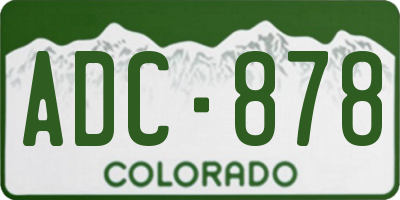 CO license plate ADC878