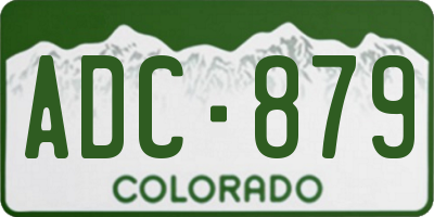 CO license plate ADC879