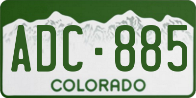 CO license plate ADC885