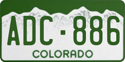 CO license plate ADC886