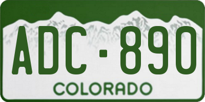 CO license plate ADC890