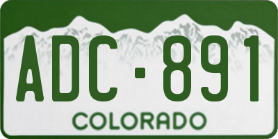 CO license plate ADC891