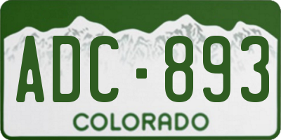 CO license plate ADC893