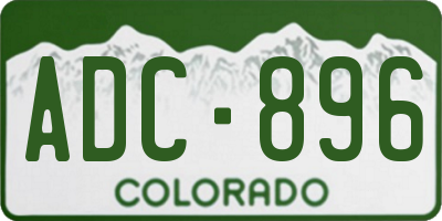 CO license plate ADC896
