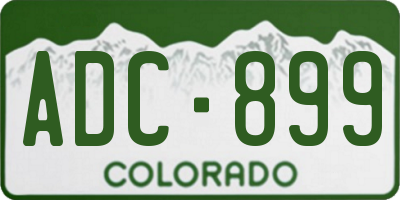 CO license plate ADC899
