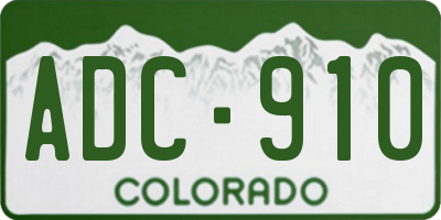 CO license plate ADC910