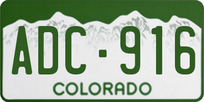 CO license plate ADC916