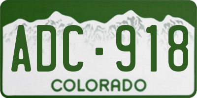 CO license plate ADC918