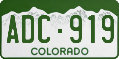 CO license plate ADC919