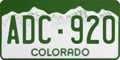 CO license plate ADC920