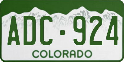 CO license plate ADC924