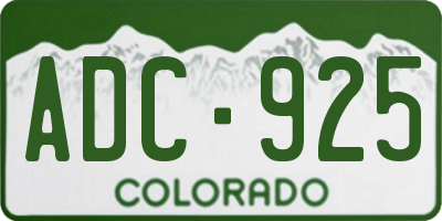 CO license plate ADC925