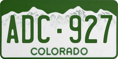 CO license plate ADC927